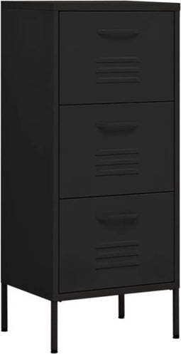 vidaXL - Opbergkast - 42,5x35x101,5 - cm - staal - zwart
