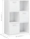 vidaXL - Opbergkast - 60x29,5x90 - cm - bewerkt - hout - hoogglans - wit