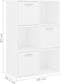 vidaXL - Opbergkast - 60x29,5x90 - cm - bewerkt - hout - wit