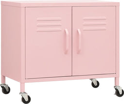 vidaXL - Opbergkast - 60x35x56 - cm - staal - roze