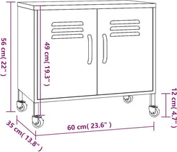 vidaXL - Opbergkast - 60x35x56 - cm - staal - wit