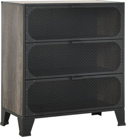 vidaXL - Opbergkast - 72x36x82 - cm - metaal - en - MDF - grijs