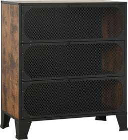 vidaXL - Opbergkast - 72x36x82 - cm - metaal - en - MDF - rustiek - bruin
