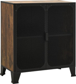 vidaXL - Opbergkast - 72x36x82 - cm - metaal - en - MDF - rustiek - bruin