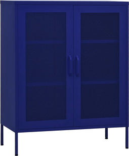 vidaXL - Opbergkast - 80x35x101,5 - cm - staal - marineblauw