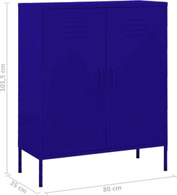 vidaXL - Opbergkast - 80x35x101,5 - cm - staal - marineblauw