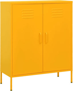 vidaXL - Opbergkast - 80x35x101,5 - cm - staal - mosterdgeel