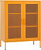 vidaXL - Opbergkast - 80x35x101,5 - cm - staal - mosterdgeel
