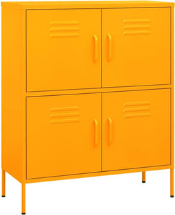 vidaXL - Opbergkast - 80x35x101,5 - cm - staal - mosterdgeel