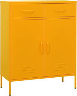 vidaXL - Opbergkast - 80x35x101,5 - cm - staal - mosterdgeel