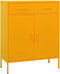 vidaXL - Opbergkast - 80x35x101,5 - cm - staal - mosterdgeel