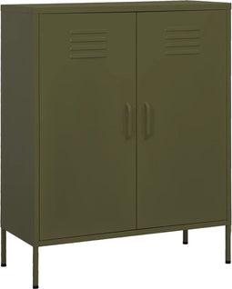 vidaXL - Opbergkast - 80x35x101,5 - cm - staal - olijfgroen