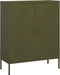 vidaXL - Opbergkast - 80x35x101,5 - cm - staal - olijfgroen