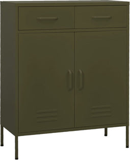 vidaXL - Opbergkast - 80x35x101,5 - cm - staal - olijfgroen