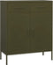 vidaXL - Opbergkast - 80x35x101,5 - cm - staal - olijfgroen