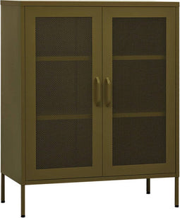 vidaXL - Opbergkast - 80x35x101,5 - cm - staal - olijfgroen
