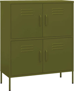 vidaXL - Opbergkast - 80x35x101,5 - cm - staal - olijfgroen