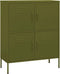 vidaXL - Opbergkast - 80x35x101,5 - cm - staal - olijfgroen