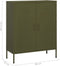 vidaXL - Opbergkast - 80x35x101,5 - cm - staal - olijfgroen