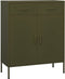 vidaXL - Opbergkast - 80x35x101,5 - cm - staal - olijfgroen