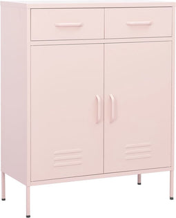 vidaXL - Opbergkast - 80x35x101,5 - cm - staal - roze
