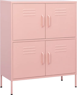 vidaXL - Opbergkast - 80x35x101,5 - cm - staal - roze