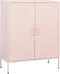 vidaXL - Opbergkast - 80x35x101,5 - cm - staal - roze