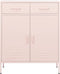 vidaXL - Opbergkast - 80x35x101,5 - cm - staal - roze