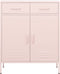 vidaXL - Opbergkast - 80x35x101,5 - cm - staal - roze