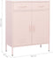 vidaXL - Opbergkast - 80x35x101,5 - cm - staal - roze