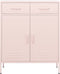 vidaXL - Opbergkast - 80x35x101,5 - cm - staal - roze