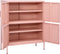 vidaXL - Opbergkast - 80x35x101,5 - cm - staal - roze