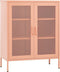 vidaXL - Opbergkast - 80x35x101,5 - cm - staal - roze