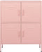 vidaXL - Opbergkast - 80x35x101,5 - cm - staal - roze