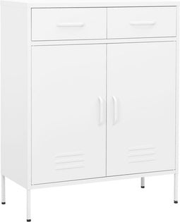 vidaXL - Opbergkast - 80x35x101,5 - cm - staal - wit