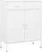 vidaXL - Opbergkast - 80x35x101,5 - cm - staal - wit