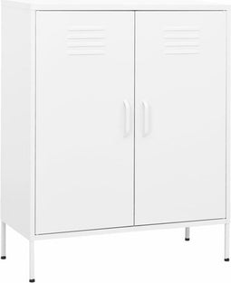 vidaXL - Opbergkast - 80x35x101,5 - cm - staal - wit