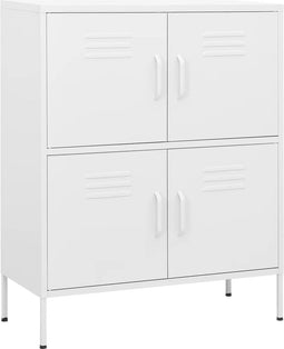 vidaXL - Opbergkast - 80x35x101,5 - cm - staal - wit