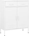 vidaXL - Opbergkast - 80x35x101,5 - cm - staal - wit
