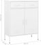 vidaXL - Opbergkast - 80x35x101,5 - cm - staal - wit