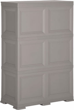 vidaXL - Opbergkast - hout-look - 79x43x125 - cm - kunststof - grijs