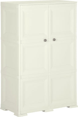 vidaXL - Opbergkast - hout-look - 79x43x125 - cm - kunststof - vanille-ijskleurig