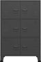 vidaXL - Opbergkast - industrieel - 70x40x115 - cm - metaal - antracietkleurig