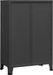 vidaXL - Opbergkast - industrieel - 70x40x115 - cm - metaal - antracietkleurig