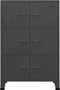 vidaXL - Opbergkast - industrieel - 70x40x115 - cm - metaal - antracietkleurig
