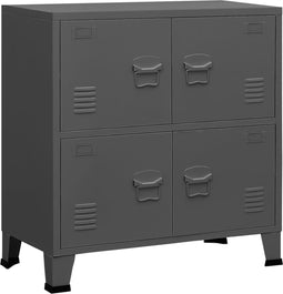 vidaXL - Opbergkast - industrieel - 75x40x80 - cm - staal - antracietkleurig