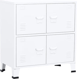 vidaXL - Opbergkast - industrieel - 75x40x80 - cm - staal - wit