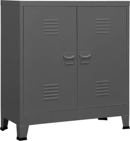 vidaXL - Opbergkast - industrieel - 90x40x100 - cm - staal - antracietkleurig