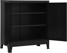 vidaXL - Opbergkast - industrieel - 90x40x100 - cm - staal - zwart
