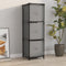 vidaXL - Opbergkast - met - 3 - stoffen - lades - 34x34x101 - cm - staal - grijs